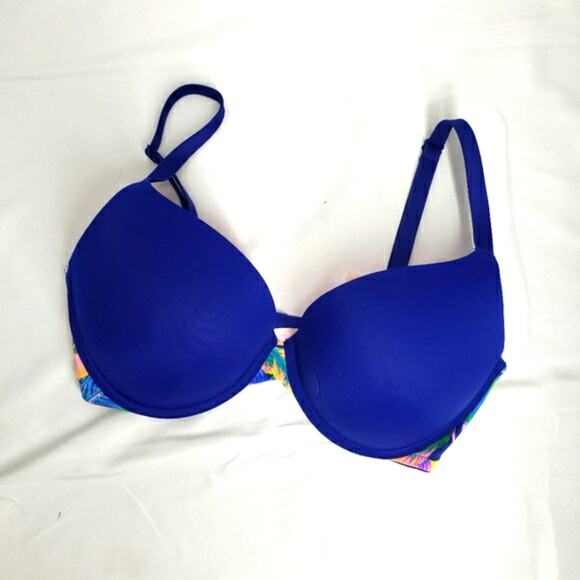 Pink Victorias secret wear everywhere push up bra 34DD blue pink - Picture 1 of 6